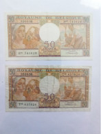 2 Billets 50 Francs  Belgique 1956 - [ 9] Colecciones