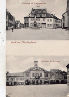 GRUSS AUS OBER INGELHEIM MARKTPLATZ MIT KRIEGERDENKMAL + MARKTPLATZ MIT RATHAUS - Ingelheim