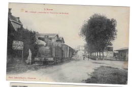 CPA Bram Arrivée Du Tramway De Saissac - Bram