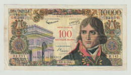 100 Francs Sur 10000 Francs Bonaparte  Du 30-10-1958 - 1955-1959 Opdruk ''Nouveaux Francs''