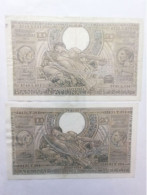 2 Billets Belgique 100 Francs  Ou  20  Belgas 1939 Et 1942 - 100 Francos & 100 Francos-20 Belgas