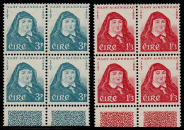 1958 Mary Aikenhead Set In Never-hinged Matching Bottom Marginal Blocks Of 4. SG 174-175, Sc. 167-168, Hib. C61-62. - Ongebruikt