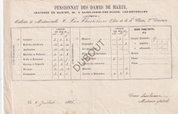 Saint-Josse-Ten-Noode - Pensionnat Des Dames De Marie - Bulletin 1885   (V2404) - Manuskripte