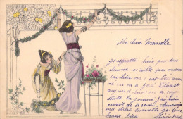 ILLUSTRATEURS NON SIGNE  - Femmes - Fleurs - Carte Postale Ancienne - Unclassified