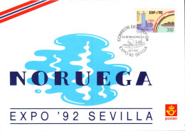 NORVEGE FDC 1992 EXPO UNIVERSELLE DE SEVILLE - Briefe U. Dokumente