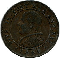 2 SOLDI / 10 Centesimi 1866 R VATICANO VATICAN Pius IX (1846-1878) #AH367.13.E - Vatican