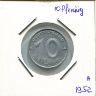 10 PFENNIG 1952 DDR EAST GERMANY Coin #AR757.U - 10 Pfennig