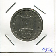 20 DRACHMES 1976 GREECE Coin #AK448.U - Grèce