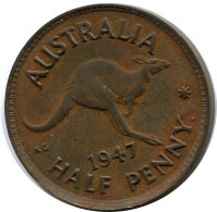1/2 PENNY 1947 AUSTRALIEN AUSTRALIA I Münze #AX359.D - ½ Penny