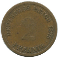 2 PFENNIG 1875 F DEUTSCHLAND Münze GERMANY #AD482.9.D - 2 Pfennig