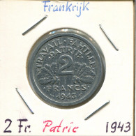 2 FRANCS 1943 FRANKREICH FRANCE Französisch Münze Französisch State #AM337.D - 2 Francs