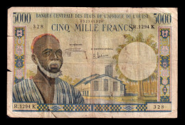 Estados De África Occidental Senegal West African States 5000 Francs 1959-1965 Pick 704Kh Bc F - Other - Africa