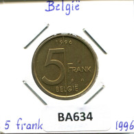 5 FRANCS 1996 BELGIQUE BELGIUM Pièce DUTCH Text #BA634.F - 5 Frank