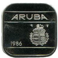 50 CENTS 1986 ARUBA Coin (From BU Mint Set) #AH053.U - Aruba