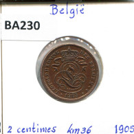 2 CENTIMES 1905 DUTCH Text BELGIUM Coin #BA230.U - 2 Cents