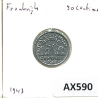 50 CENTIMES 1943 FRANCE Pièce #AX590.F - 50 Centimes