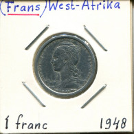 1 FRANC 1948 FRENCH WESTERN AFRICAN STATES Colonial Pièce #AM518.F - Afrique Occidentale Française