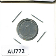 1 PFENNIG 1952 DDR EAST ALEMANIA Moneda GERMANY #AU772.E - 1 Pfennig