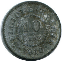 10 CENTIMES 1916 BELGIEN BELGIUM Münze #AW969.D - 10 Cents