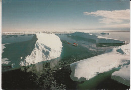 Germany Postcard (wrinkle In Card) Antarctic Heli Flight From Polarstern | Polar Queen To Polarstern 2.3.1996 (KK185C) - Polar Flights