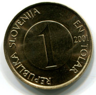 1 TOLAR 2001 SLOVENIA UNC Fish Coin #W10866.U - Slovénie