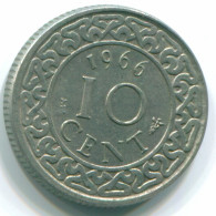 10 CENTS 1966 SURINAME Netherlands Nickel Colonial Coin #S13244.U - Suriname 1975 - ...