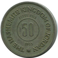 ½ DIRHAM / 50 FILS 1955 JORDANIA JORDAN Moneda #AP069.E - Jordanie