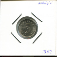 5 SEN 1982 MALASIA MALAYSIA Moneda #AR374.E - Malaysie