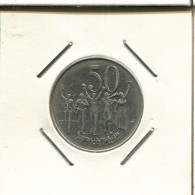 50 CENTS 1977 ÄTHIOPIEN ETHIOPIA Münze #AS154.D - Etiopía