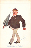 ILLUSTRATEURS NON SIGNE - Homme - Parapluie - Costume - Chapeau - Der Herr Major In Pension - Carte Postale Ancienne - Unclassified