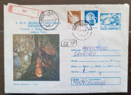 ROUMANIE Grotte, Grottes, Caves, Cueva. Entier Postal émis En 1984 Et Ayant Circulé  (9) Lettre Enregistrée - Sonstige & Ohne Zuordnung