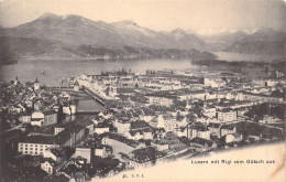 SUISSE - Luzern Mit Rigi Vom Gutsch Auss - Carte Postale Ancienne - Luzern