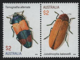 Australia 2016 MNH Sc 4533a $2 Jewel Beetles Pair - Mint Stamps