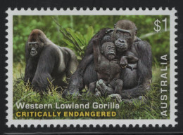 Australia 2016 MNH Sc 4541 $1 Western Lowland Gorillas Endangered - Mint Stamps