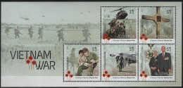 Australia 2016 MNH Sc 4559b $1 Australia In Vietnam War Sheet Of 5 - Mint Stamps