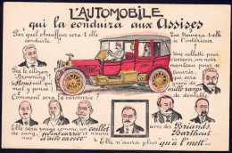 +++ CPA - Fantaisie - Humour - L'AUTOMOBILE Qui La Conduira Aux Assises - Auto - Politique   // - Taxis & Huurvoertuigen