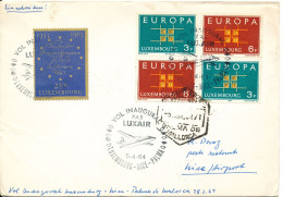 Luxembourg Cover First Luxair Flight Luxembourg - Nice - Palma De Mallorca 5-4-1964 - Covers & Documents