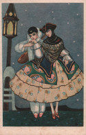Illustrateur - Pierrot Au Clair De Lune - Couple - Carte Postale Ancienne - - Unclassified