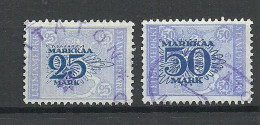 FINLAND FINNLAND Stempelmarken Documentary Tax Taxe 25 & 50 Mk. O - Revenue Stamps