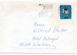 65335 - Bund - 1975 - 50Pfg WoFa '69 EF A Bf KARLSRUHE - ... -> Schweiz - Storia Postale