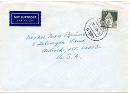 65344 - Bund - 1969 - 70Pfg Gr.Bauten EF A LpBf LALLING -> Antioch, IL (USA) - Covers & Documents