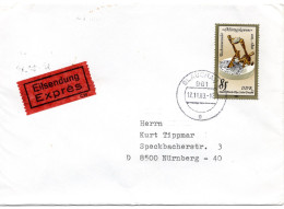 65352 - DDR - 1983 - 85Pfg Uhren EF A EilBf GLAUCHAU -> NUERNBERG (Westdeutschland) - Storia Postale