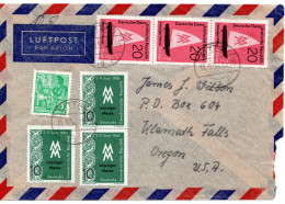 65355 - DDR - 1956 - 3@Herbstmesse '56 MiF A LpBf ZITTAU -> Klamath Falls, OR (USA), Re U Mgl - Brieven En Documenten