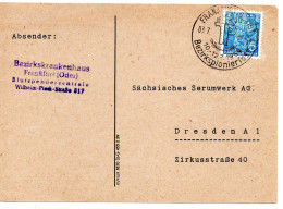 65357 - DDR - 1959 - 10Pfg Fuenfjahrplan EF A Kte FRANKFURT - ... BEZIRKSPIONIERFEST -> Dresden - Covers & Documents