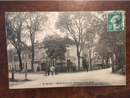 Cpa, écrite En 1908, 24 Dordogne, Eymet Rond Point De L'Avenue De La Gare, Animée - Eymet