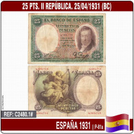 C2480.1# España 1931. 25 Pts. II República. Vicente López (BC) P-81a - 25 Peseten