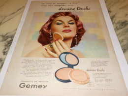 ANCIENNE  PUBLICITE DERNIERE TOUCHE DE GEMEY 1955 - Andere & Zonder Classificatie