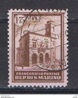 SAN  MARINO:  1932  PALAZZO  DELLO  POSTA  -  £. 1,75  BRUNO  US. -  SASS. 162 - Usati