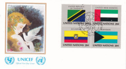 United Nations  1984  On Cover Flag Of The Nations Tanzania UAE Ecuador Bahamas - Enveloppes