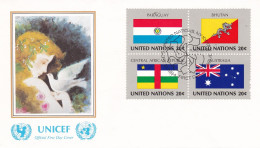 United Nations  1984  On Cover Flag Of The Nations Paraguay Bhutan Central African Republic; Australia - Omslagen